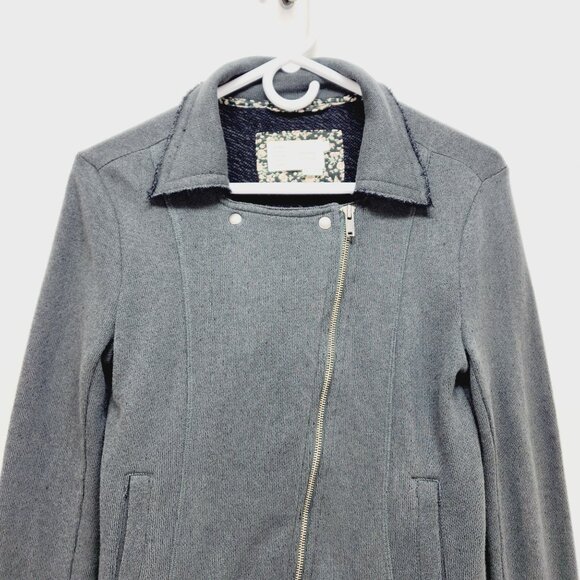 Anthropologie SATURDAY SUNDAY WOMEN'S FLEECE KNIT MOTORCYCLE JACKET green Size X - Picture 4 of 13
